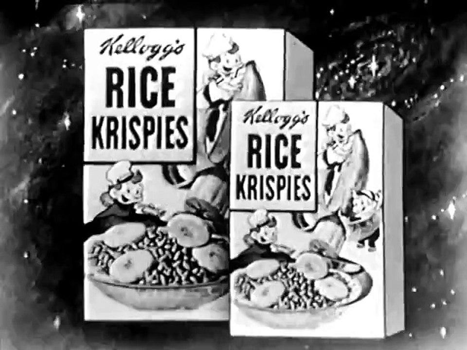 1953 Rice Krispies TV commercial Snap Crackle Pop in outer space - Planet K