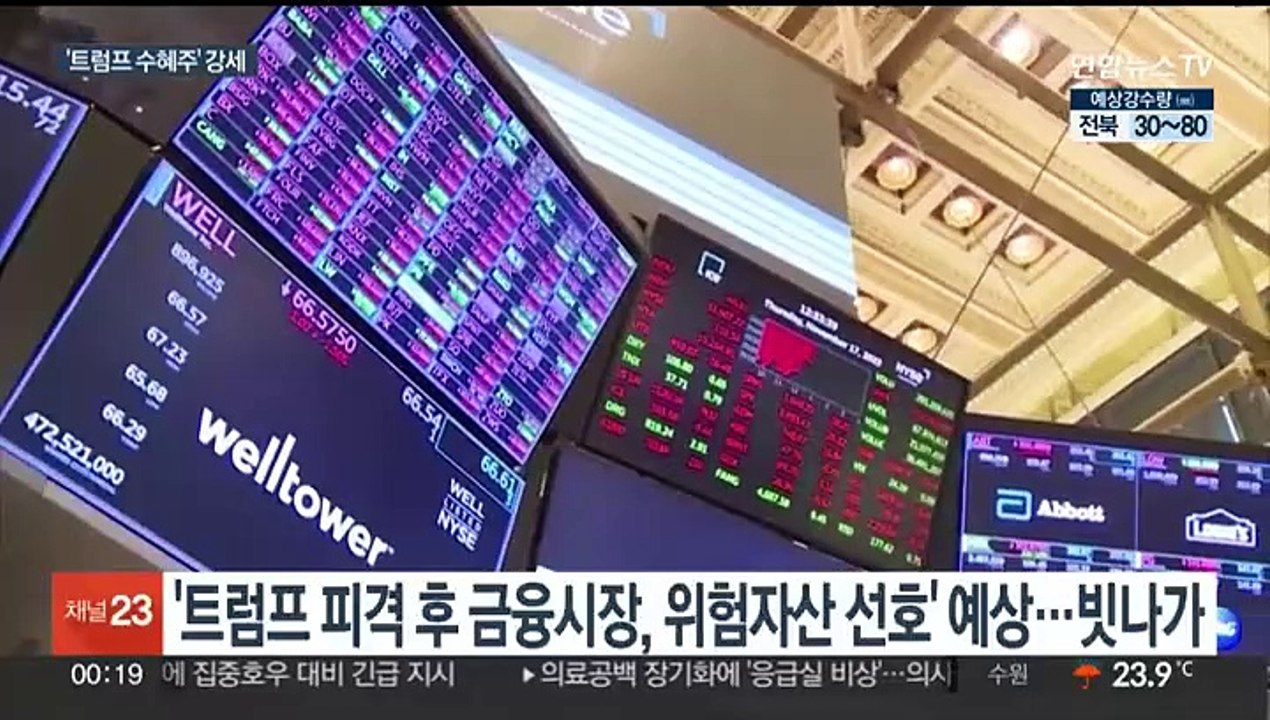 트럼프 당선 전망에 美 뉴욕 증시 강세…트럼프 수혜주 급등