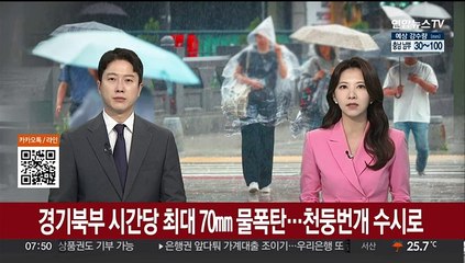 수도권 밤새 장대비…경기 북부 시간당 최대 70mm
