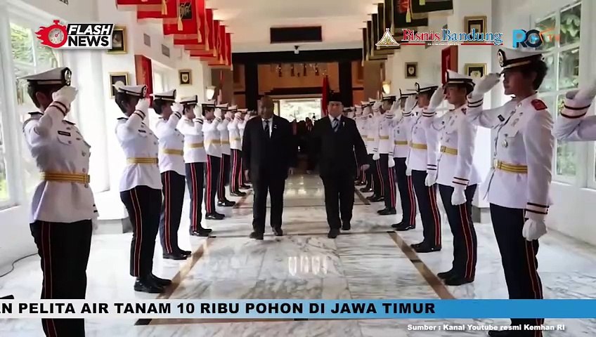 Momen Meteri Pertahanan Prabowo Subianto Terima Kunjungan Perdana Menteri Papua Nugini