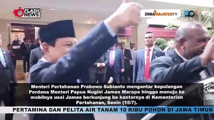 BEGINI MOMEN HANGAT MENHAN PRABOWO ANTAR PULANG PM PAPUA NUGINI DARI KANTOR KEMENTERIAN PERTAHANAN