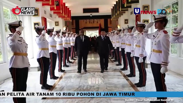 Momen Menteri Pertahanan Prabowo Subianto Terima Kunjungan Perdana Menteri Papua Nugini