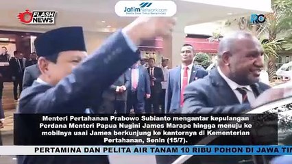 Momen Hangat Prabowo Antar PM Papua Usai Dikunjungi Ke Kemhan