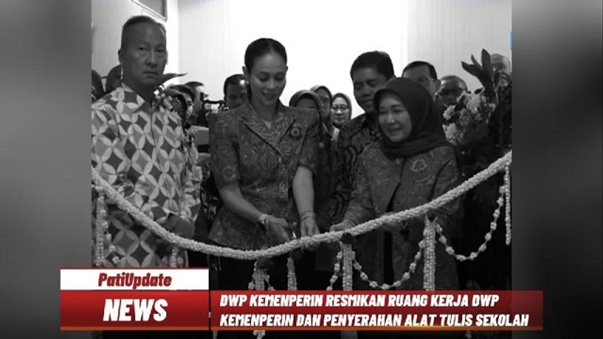 TINGKATKAN KESEJAHTERAAN ANGGOTA DAN KELUARGANYA, DWP KEMENPERIN RESMIKAN RUANG KERJA DAN PENYERAHAN ALAT TULIS SEKOLAH