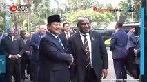 MOMEN MENTERI PERTAHANAN PRABOWO SUBIANTO TERIMA KUNJUNGAN PERDANA MENTERI PAPUA NUGINI