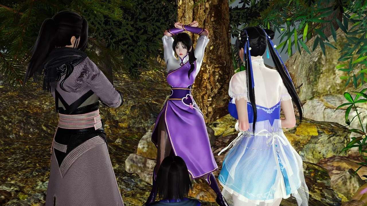 Lin Yueru bullied Zhao Linger and was tied to a tree by Li Xiaoyao, but was teased by a gangster    林月如欺負趙靈兒，被李逍遙綁在樹上，卻遇到了流氓來調戲  Chinese Paladin 仙劍奇俠傳 Wuxia