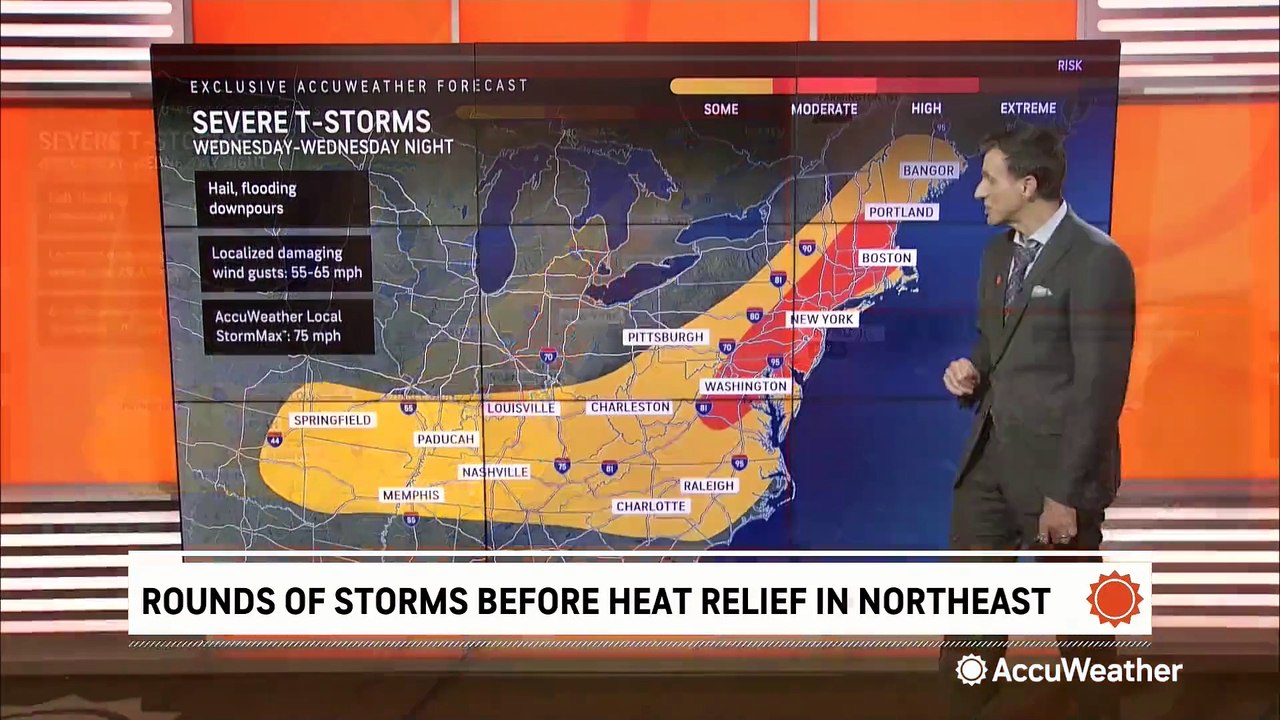 Rounds of storms before a welcome cooldown in the Northeast - video ...