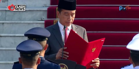 Presiden Jokowi Pimpin Upacara Prasetya Perwira TNI dan POLRI di Istana Merdeka