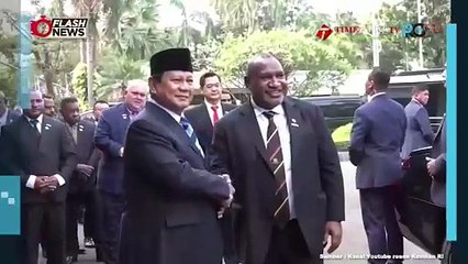 MOMEN MENHAN PRABOWO SAAT TERIMA KUNJUNGAN PM PAPUA NUGINI