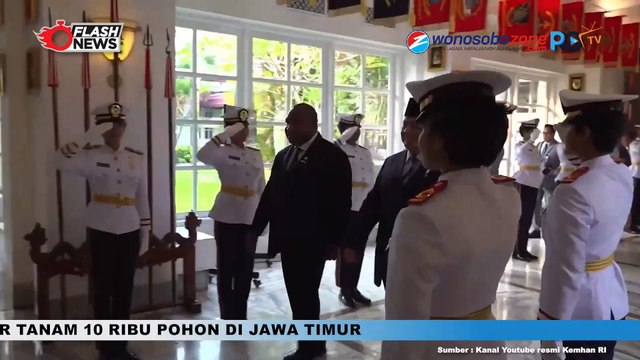 Momen Menteri Pertahanan Prabowo Subianto Terima Kunjungan Perdana Menteri Papua Nugini