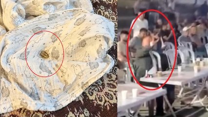Uyuyan bebeğin yanına yorgun mermi düştü