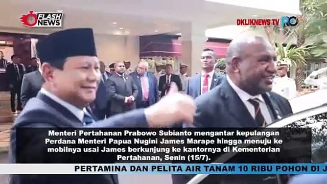 Momen Hangat Prabowo Antar Pulang PM Papua Nugini Usai Dikunjungi Ke Kemhan
