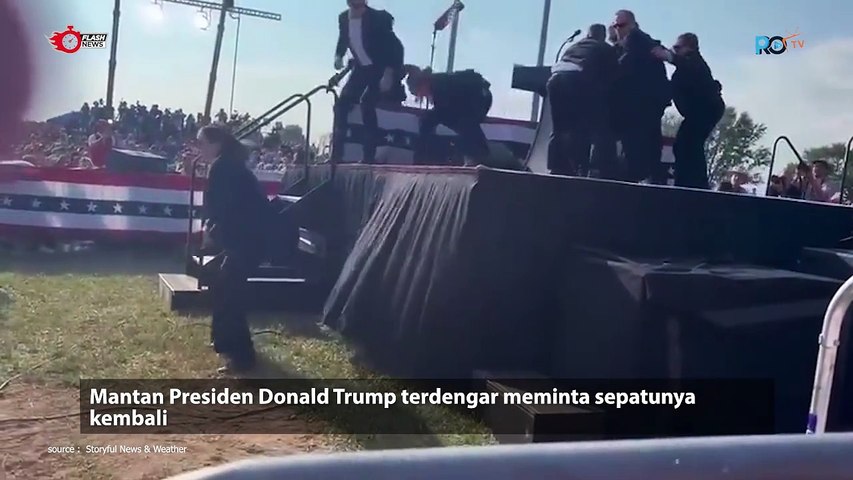 Momen Secret Service Melempar Sepatu Donald Trump