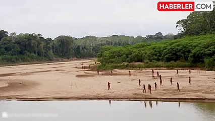 Dış dünya ile hiçbir bağlantısı olmayan Mashco-Piro kabilesinin üyeleri, Peru ormanlarında kameralar tarafından görüntülendi