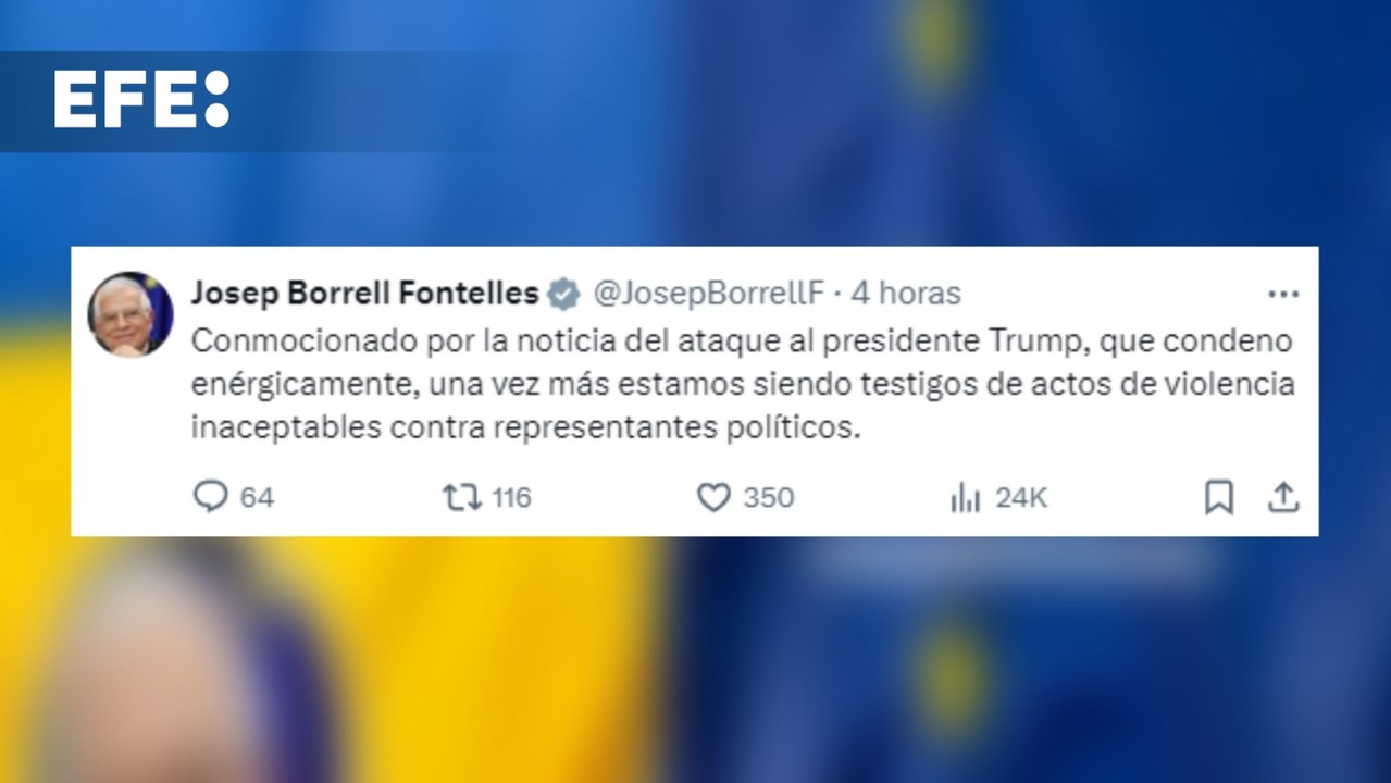 Desde Biden, Obama y Borrell hasta Milei, Maduro y Musk: Rechazo global a atentado a Trump