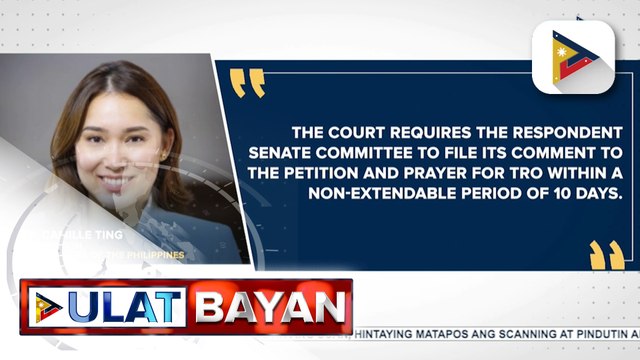 Isang komite ng Senado, pinagkokomento ng SC sa petisyong inihain ni suspended Bamban, Tarlac Mayor Alice Guo