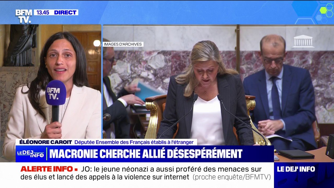 Candidature de Yaël Braun-Pivet au Perchoir: "Elle a mon soutien et le soutien de tout notre groupe", affirme Éléonore Caroit (Ensemble)