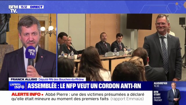 Présidence de l'Assemblée nationale: Nous aimerions que les résultats des élections ne soient pas oubliés, nous sommes arrivés en tête , affirme Franck Allisio (RN)