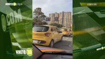 Movilidad reducida en la Autopista Norte por movilización de taxistas