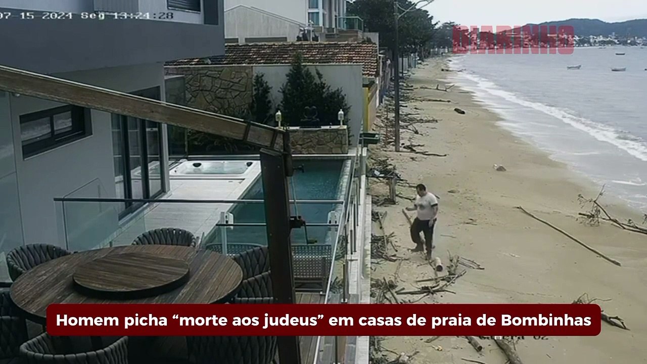 Homem picha frases sionistas em casas de praia de Bombinhas