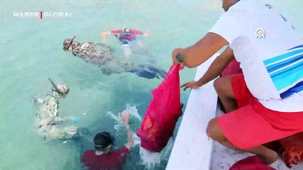 Bodrum'da denizin dibinden 219 kilogram atık çıkarıldı