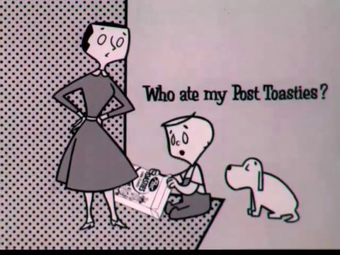 1950s Post Toasties TV commercial - animated Little Jack Horner