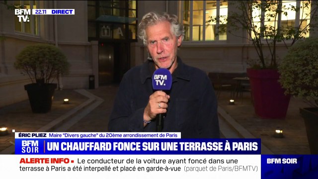 Terrasse percutée par une voiture: La vingtaine de personnes attablées à cette terrasse sont prises en charge par la cellule psychologique du Samu de Paris , indique le maire du XXe arrondissement