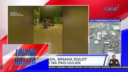Ilang kalsada, binaha dulot ng malakas na pag-uulan | Unang Balita