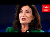 New York Gov. Kathy Hochul Holds Press Conference About Reducing Crime On Long Island