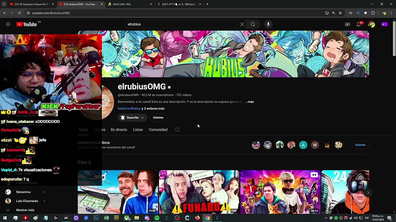 REACCION RUBIUS EN EL VIDEO DE MR BEAST