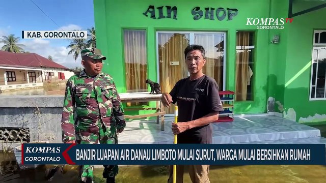 Banjir Luapan Air Danau Limboto Mulai Surut, Warga Mulai Bersihkan Rumah
