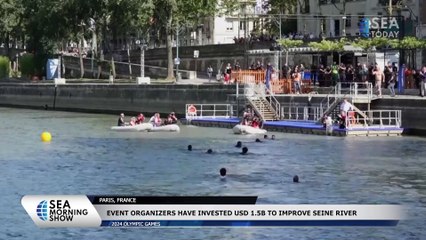 Paris Mayor Dips into Seine Ahead of Paris 2024 Olympics