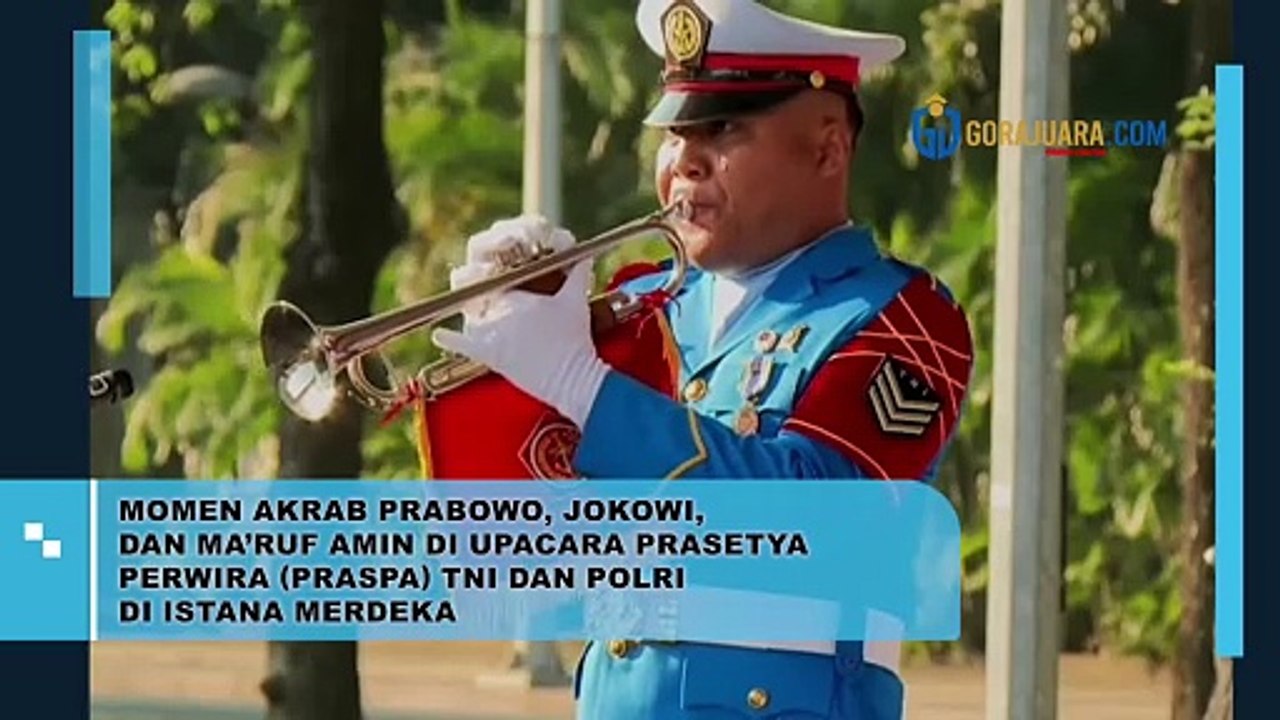 MOMEN AKRAB PRABOWO, JOKOWI, DAN MA'RUF AMIN DI PACARA PRASETYA PERWIRA (PRASPA) TNI DAN POLRI DI ISTANA MERDEKA