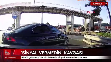 Büyükçekmece’de sürücülerin 'Sinyal vermedin' kavgası
