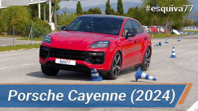 Porsche Cayenne 2024 - Maniobra de esquiva (moose test) y eslalon | km77.com