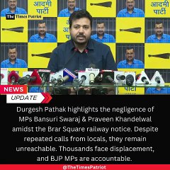 Neglecting Delhi: BJP MPs Silent as Brar Square Faces Demolition | Durgesh Pathak Speaks Out