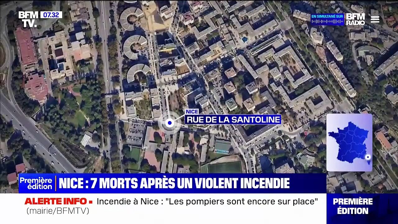 Violent incendie dans un appartement à Nice: Au moins 7 morts, dont 3 enfants - Une personne en urgence absolue - La piste"criminelle" privilégiée - 3 individus cagoulés repérés et une voiture identifiée sur des images de vidéo-surveillance