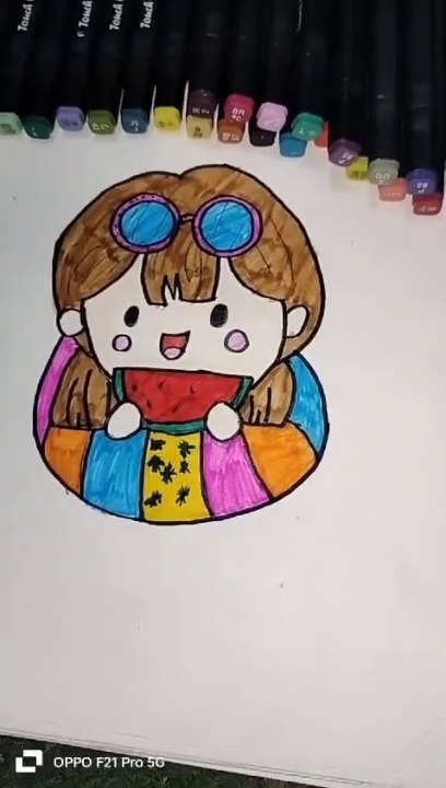 How to draw doll drawing-- easy baby girl drawing