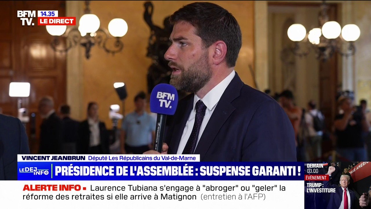 Présidence de l'Assemblée: "Nous sommes bien présents dans cet hémicycle et on compte peser", explique Vincent Jeanbrun (LR)