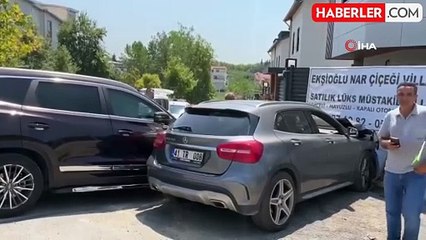 Otomobil cipe çarptı ve duvara çarptı