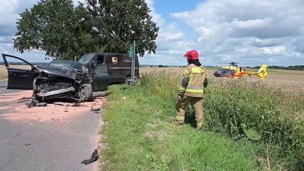 Wypadek na trasie Nowe Jankowice - Szynwałd