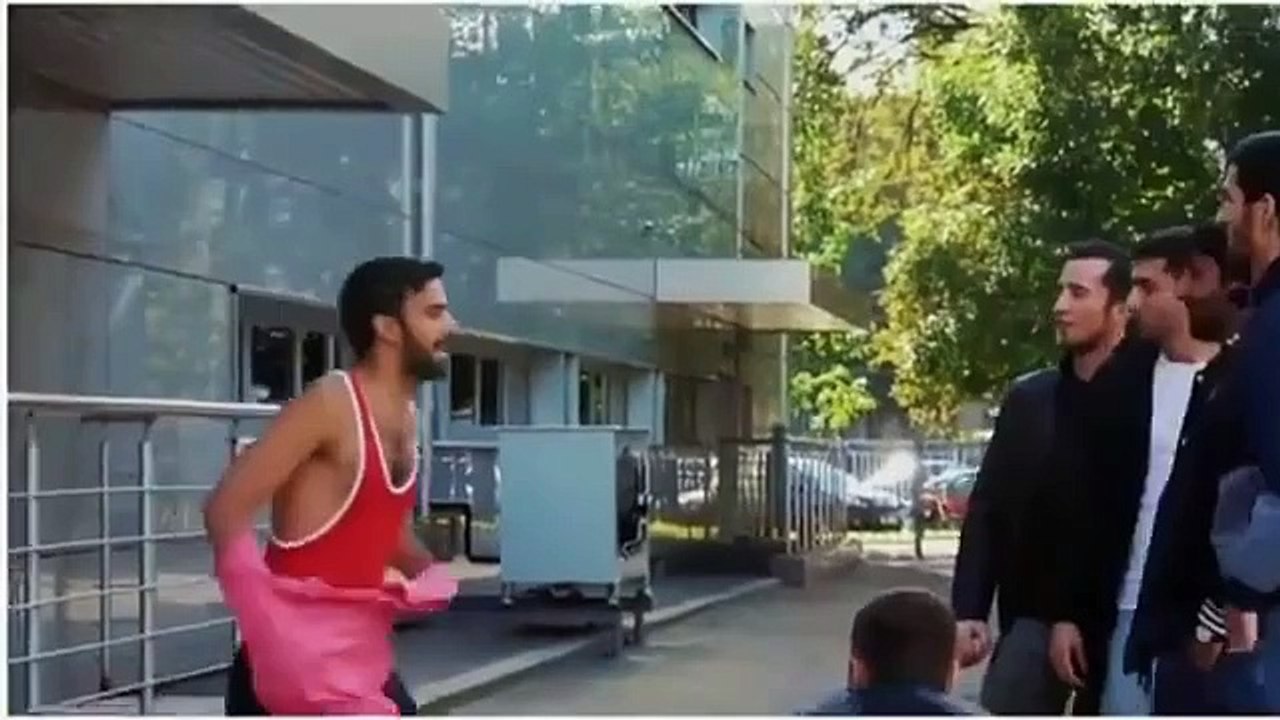Girl funny  scene 5 mans