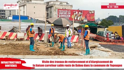 Visite des travaux de renforcement et d’élargissement de la liaison carrefour sable route de Dabou dans la commune de Yopougon