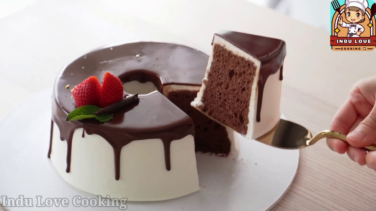 Gluten Free Chocolate Chiffon Cake and health and fitness best cake. #Indulovecooking