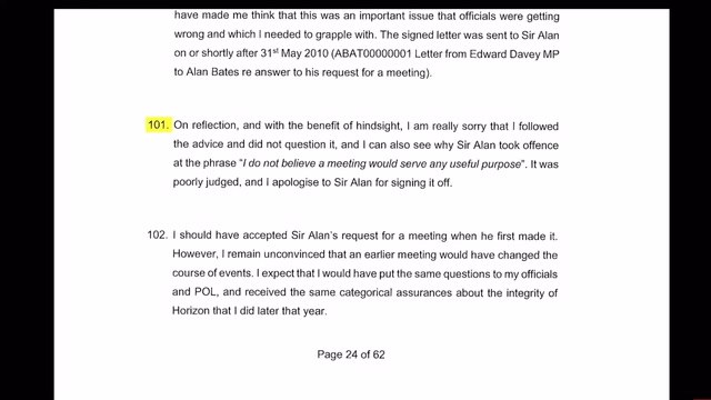 Sir Ed Davey Apologises At Post Office Inquiry For ‘Poorly Judged’ Decision Not To Meet With Alan Bates