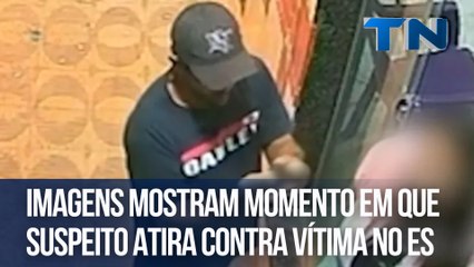 Imagens mostram momento em que suspeito atira contra vítima no ES