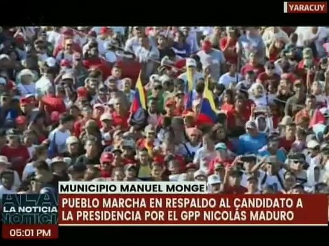 Yaracuyanos salen a las calles para expresar su respaldo al candidato Nicolás Maduro