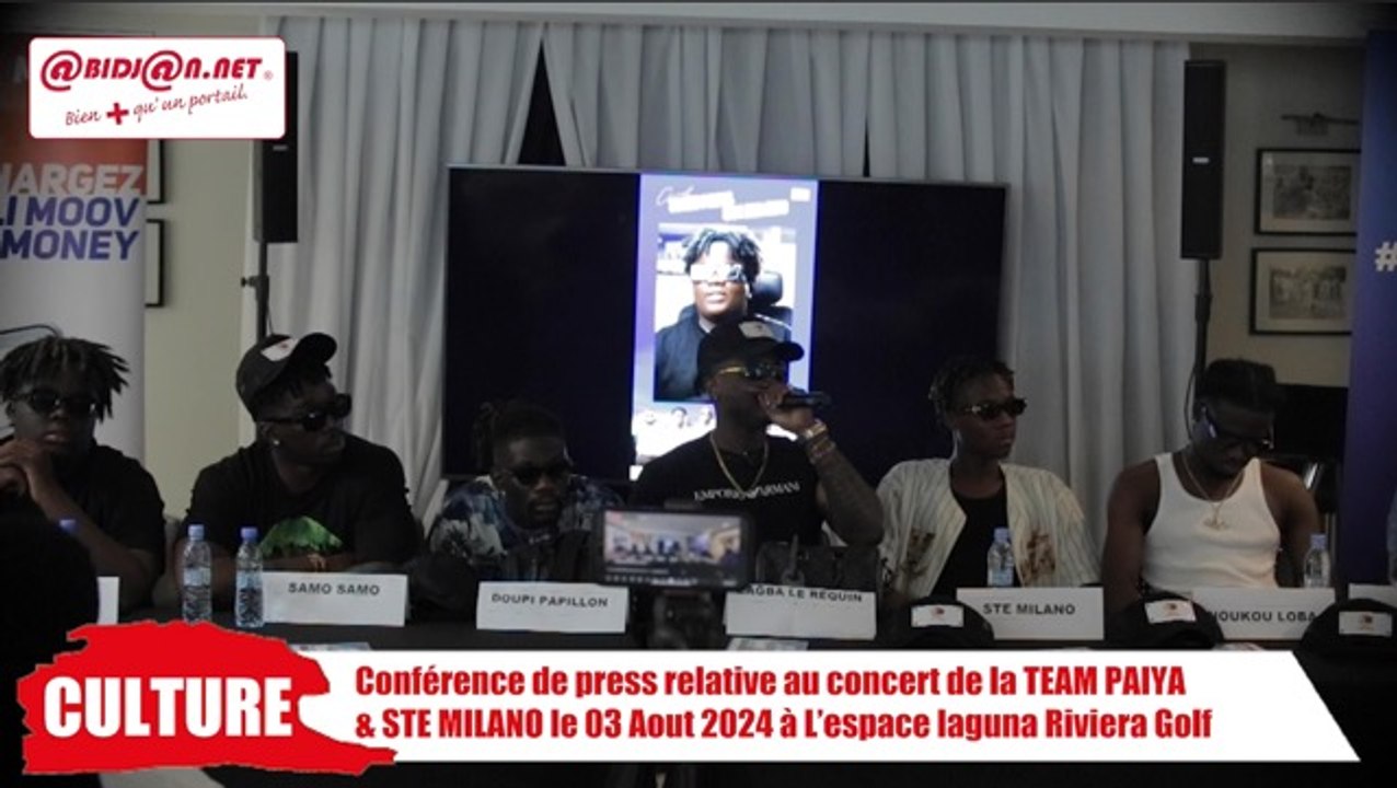 Conférence de press relative au concert de la TEAM PAIYA  & STE MILANO le 03 Aout 2024 à L’espace laguna Riviera Golf