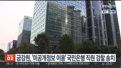 下载视频: 금감원, '미공개정보 이용' 국민은행 직원 검찰 송치