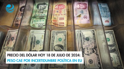 Precio del dólar hoy 18 de julio de 2024: Peso cae por incertidumbre política en EU